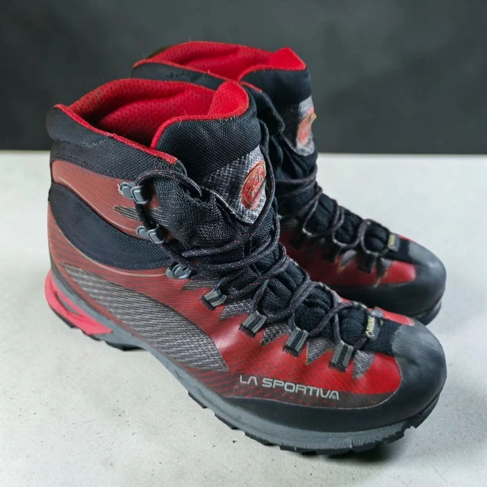 La Sportiva Trango TRK GTX Hiking Boots Mens 12 Red Black Gore-Tex Waterproof
